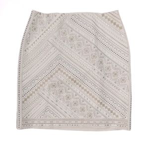 White House Black Market Embellished Mini Skirt, Ivory Multi, 2